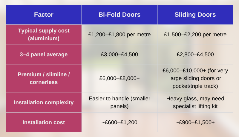 bi fold and sliding doors